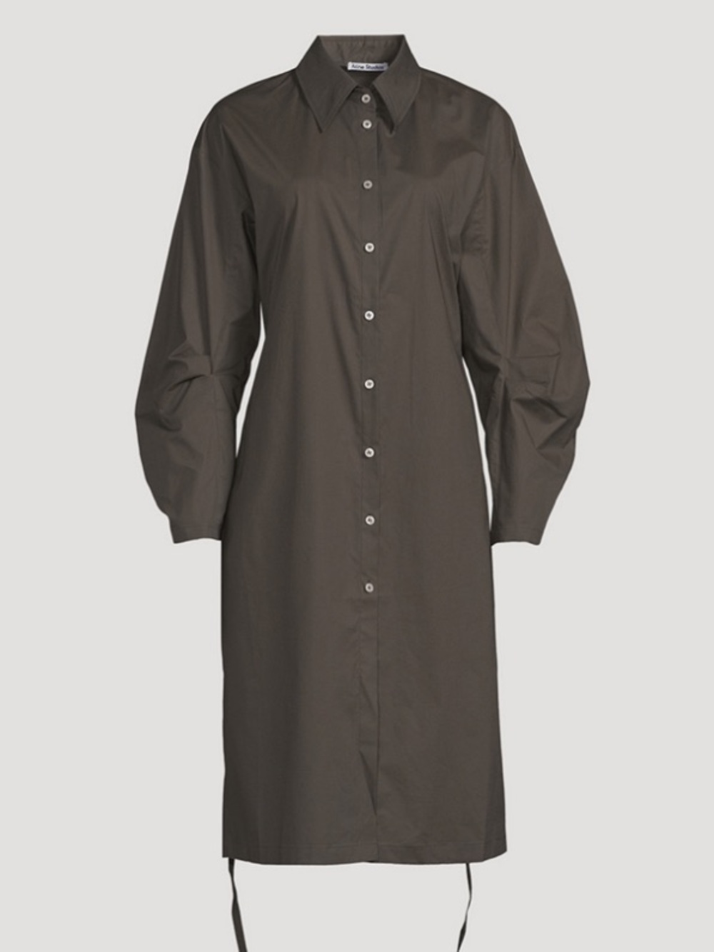 NWOT Acne Studios Cut Out Poplin Shirt Mushroom Beige Dress 4